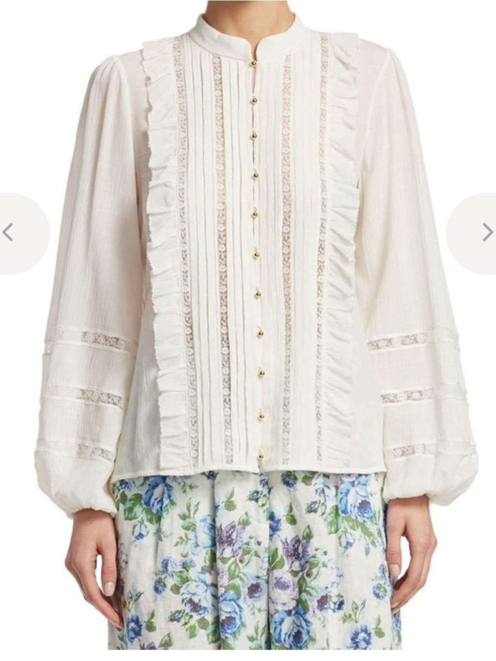 Zimmerman Whitewave Silk Pintuck Blouse